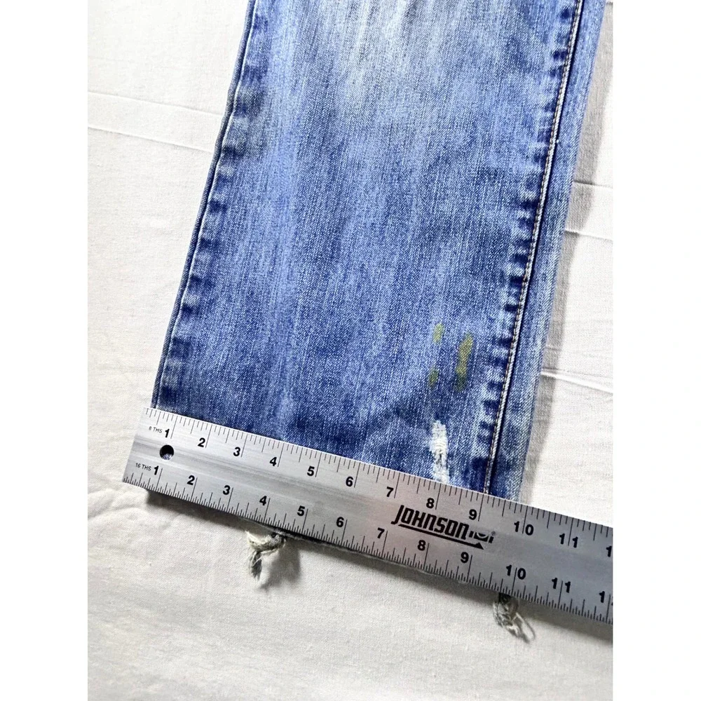Aeropostale Mens Distressed Straight Leg Jeans‎ Blue Medium Wash Denim 33x27